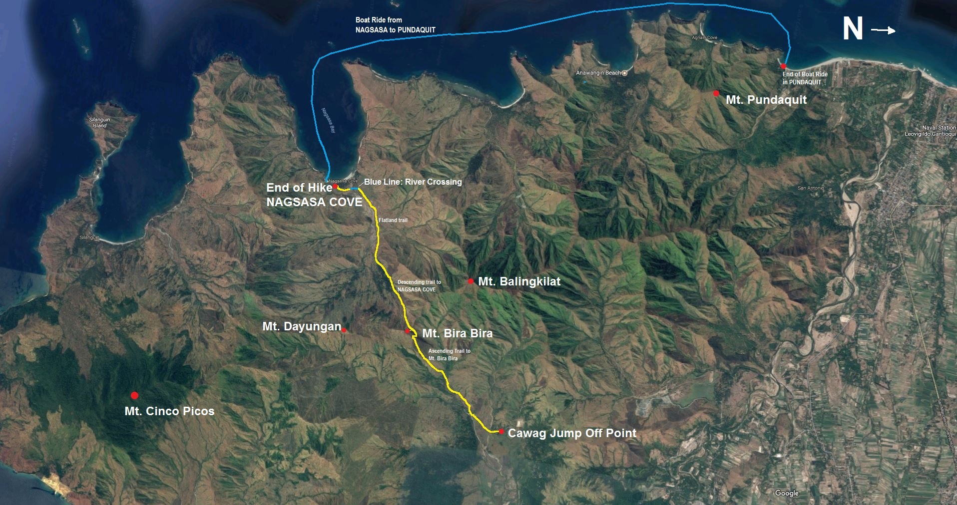 mt bira bira traverse nagsasa cove itinerary budget and trail guide