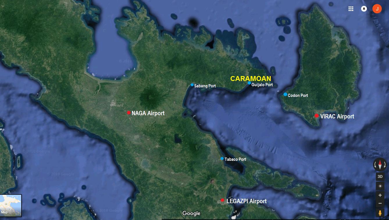 Bicol Airport and Seaports to Caramoan Virac Naga Legazpi