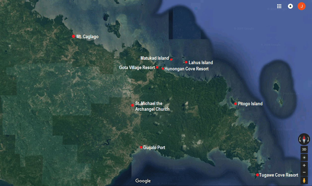 Map of Caramoan Guijalo Port Tugawe Pitogo Gota Village Hunongan Caglago.png