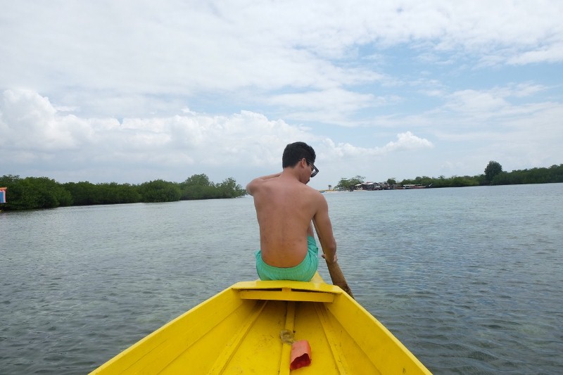 zamboanga city sta cruz island yellow boat paddling.jpg